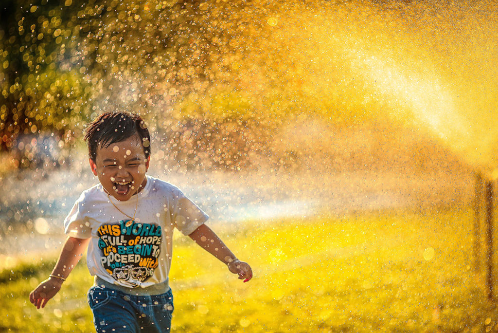 Summer, boy running